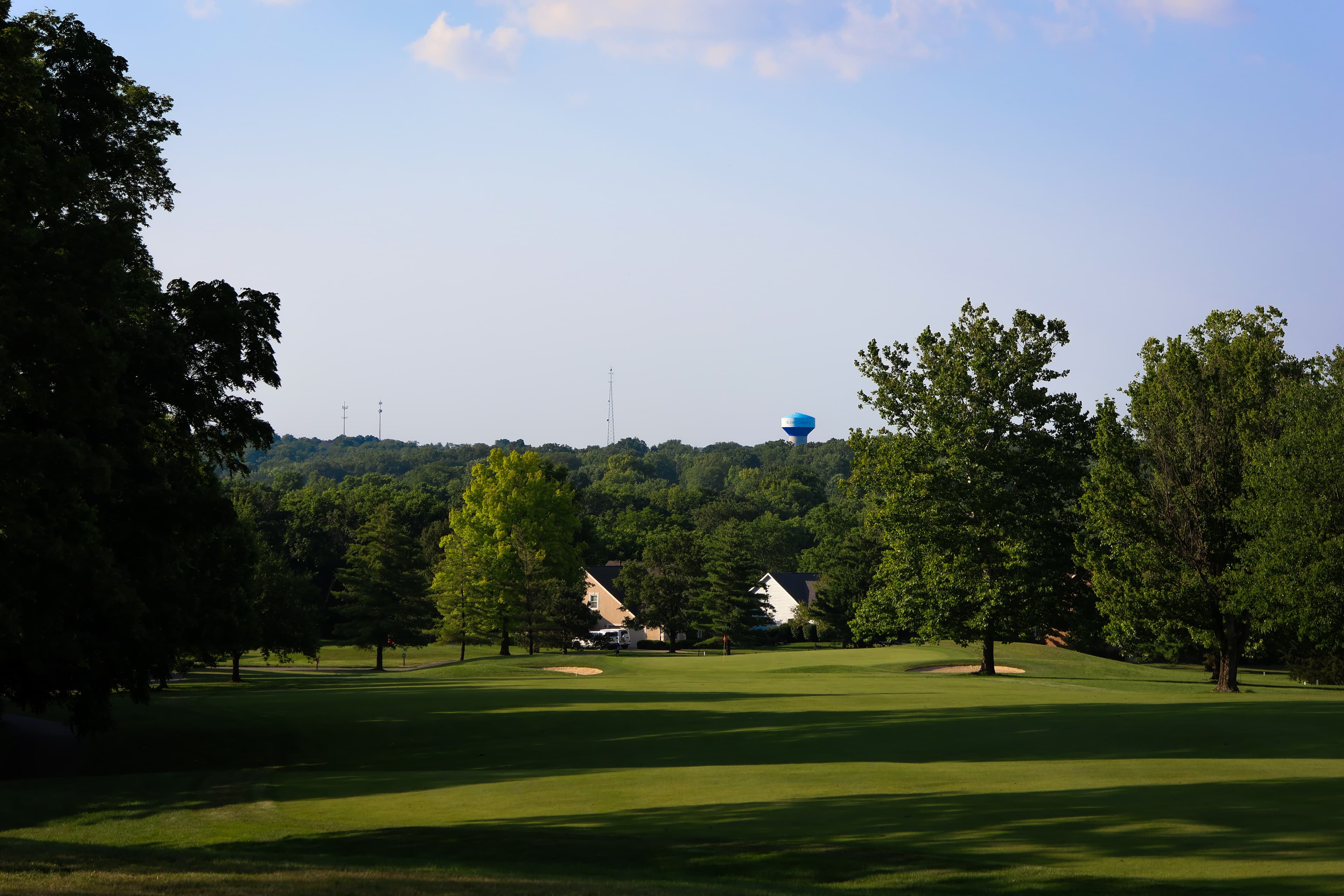 Sweeping fairway view with mature tree canopy
